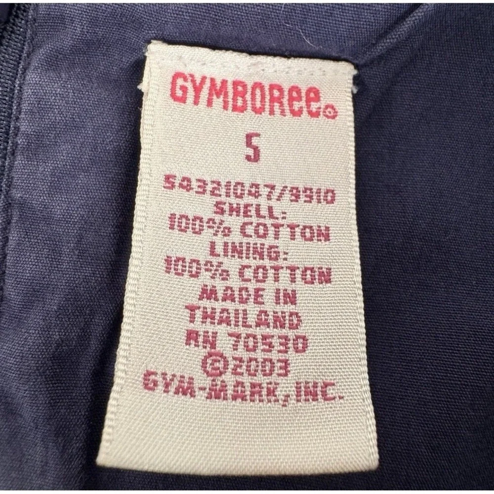 Gymboree Whale Print Dress Girls Size 5 Navy Blue Cotton Sleeveless Vintage 2003